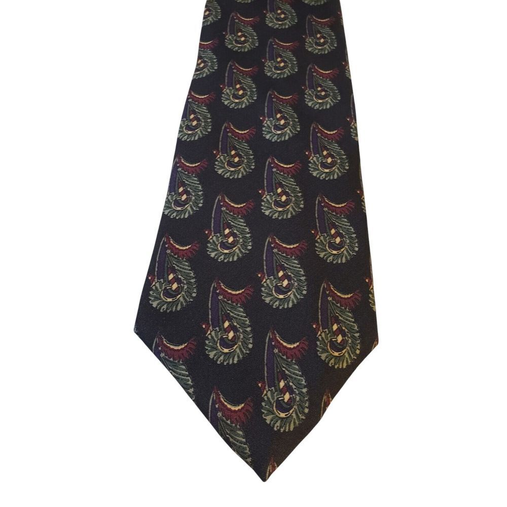 Sheaf‎ & Caber Neck Tie Mens Luxury Black Green Burgundy Paisley  Business Suit